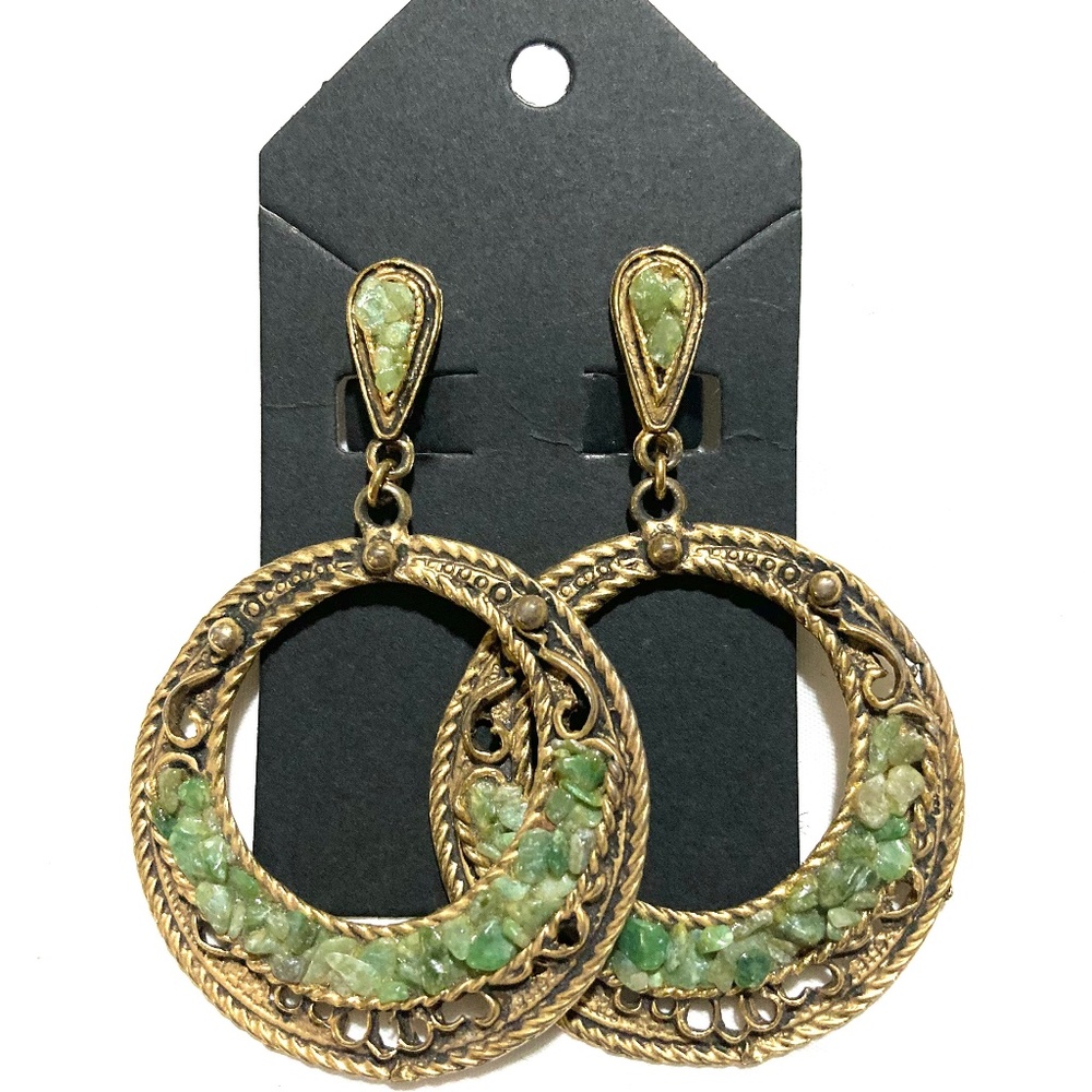 Vintage Clip On Hoop Earrings